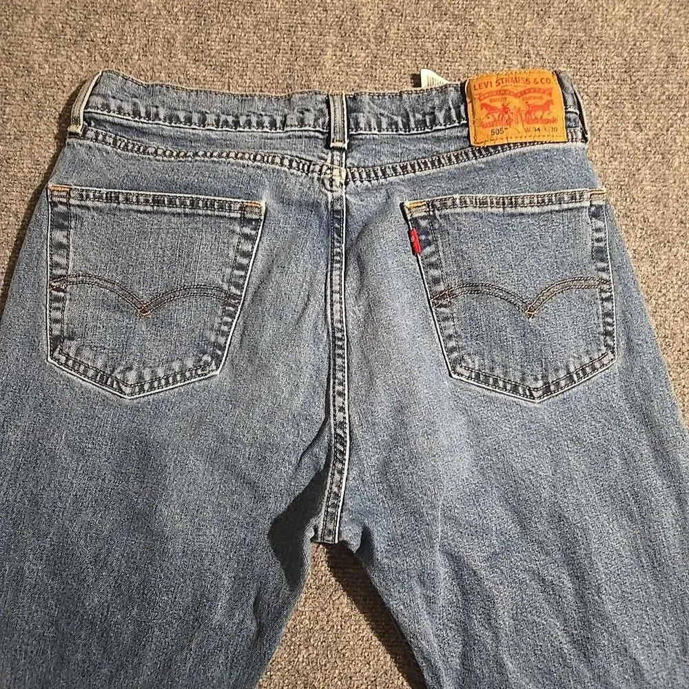 Levi’s 505 Denim Jeans Mens 34x30 (Fits 32x29) Blue Classic 5 Pocket Straight